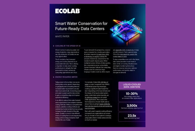 Smart Water Conservation for Future-Ready Data Centers: Whitepaper by Ecolab